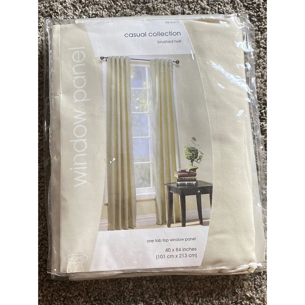 Target Home Casual Collection Brushed Twill Tab Top Window Panel Cream 40x84